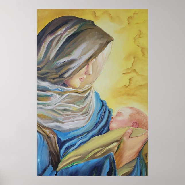 Unsere Dame des Schweigens hält das Baby Jesus Poster (Vorne)