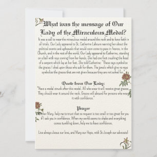 Unsere Dame des wunderbaren Medaillengebet Einladung
