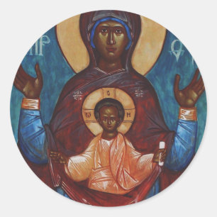 Unsere Dame des Zeichens Runder Aufkleber
