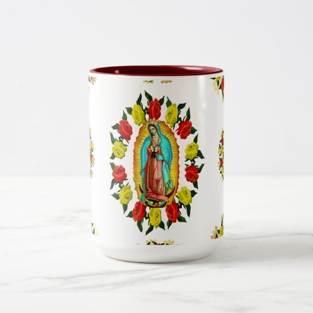 Unsere Dame Guadalupe Jungfrau Mary Katholische He Zweifarbige Tasse (Mittel)