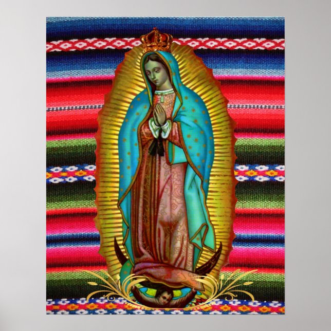 Unsere Dame Guadalupe Jungfrau Mary Zarape Katholi Poster (Vorne)