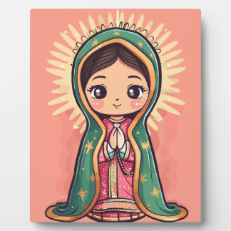 Unsere Dame Guadalupe niedlicher Kawaii-Stil Fotoplatte