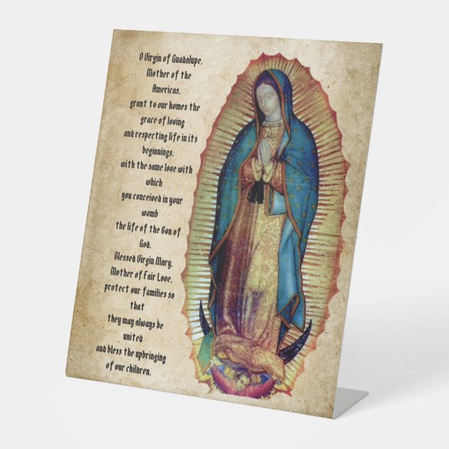 Unsere Dame Guadalupe, Nuestra Señora de Guadalupe Sockelschild (Vorderseite)