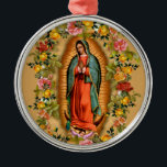 Unsere Dame Guadalupe Santa Maria Spanische Jungfr Ornament Aus Metall<br><div class="desc">Dies ist ein wunderschönes,  traditionelles katholisches spanisches Bild der gesegneten Jungfrau Mary,  Unsere Frau von Guadalupe,  umgeben von Rose.</div>