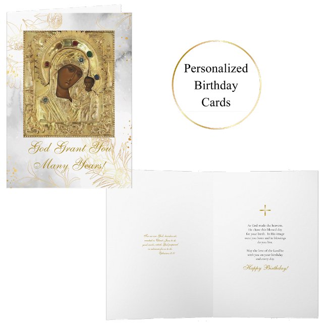 Unsere Dame Kazan, die Theotokos, Icon zum Geburts Karte (Von Creator hochgeladen)