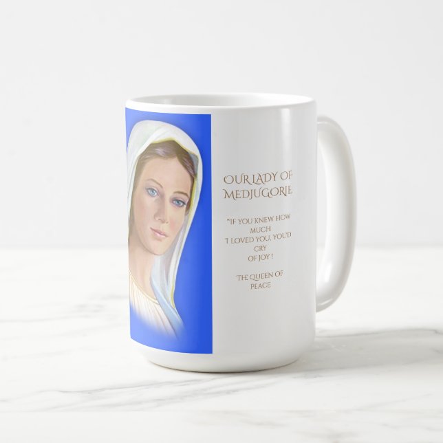 Unsere Dame Medjugorje Kaffeetasse (VorderseiteRechts)