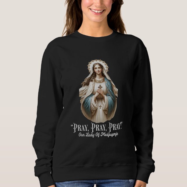 Unsere Dame Medjugorje Pilgerfahrt Marian Katholic Sweatshirt (Vorderseite)