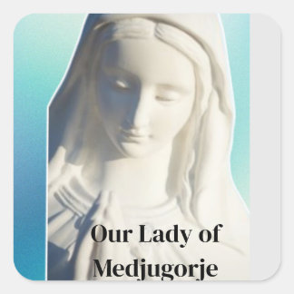 Unsere Dame Medjugorje Quadratischer Aufkleber
