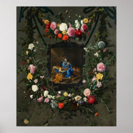 Unsere Dame mit Blume Heilige Kunst Poster