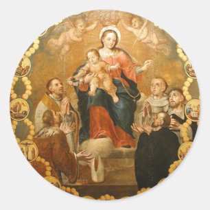 UNSERE DAME OF THE ROSARY RUNDER AUFKLEBER