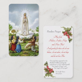 Unsere Dame von Fatima - "Gebetskarte verzeihen" Begleitkarte