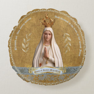Unsere Dame von Fatima gesegnetes Mutterkissen Rundes Kissen