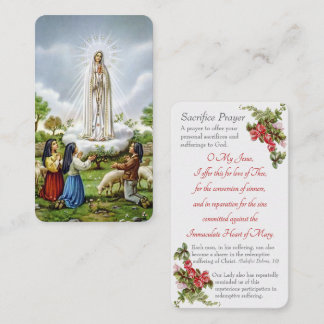 Unsere Dame von Fatima - Karte "Opfert das Gebet"