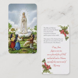 Unsere Dame von Fatima mit "Fatima Prayer Card" Begleitkarte