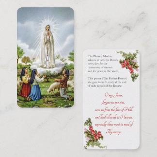 Unsere Dame von Fatima mit "Fatima Prayer Card" Begleitkarte