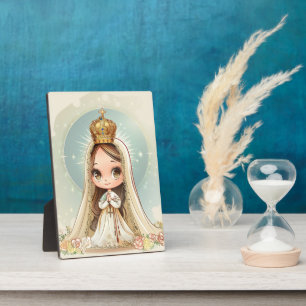 Unsere Dame von Fatima, niedlicher kawaiianischer  Fotoplatte