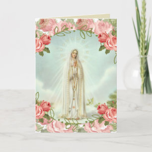 Unsere Dame von Fatima Pink Roses Karte