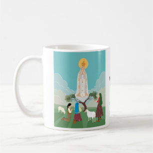 Unsere Dame von Fatima und die drei Hirten Kaffeetasse