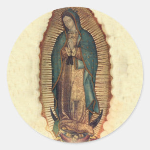 Unsere Dame von Guadalupe-Aufkleber Runder Aufkleber