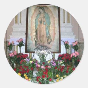 Unsere Dame von Guadalupe-Aufkleber Runder Aufkleber