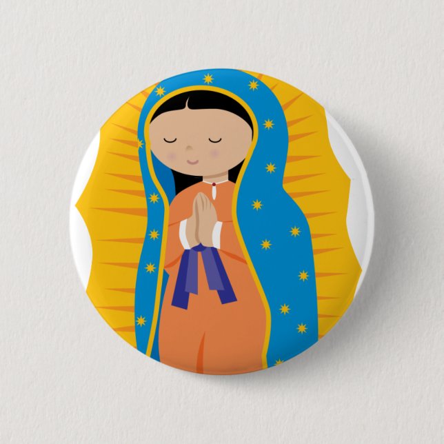 Unsere Dame von Guadalupe Button (Vorderseite)