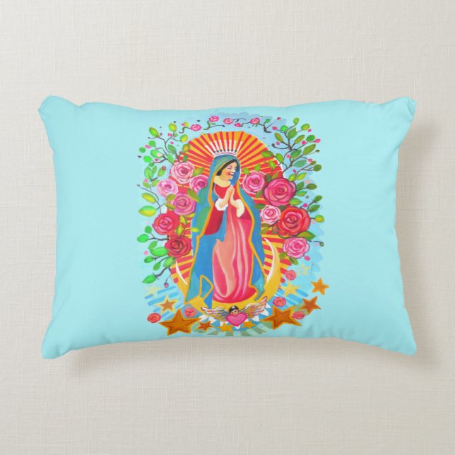 Unsere Dame von Guadalupe, ein rechteckiges Kissen (Vorderseite)