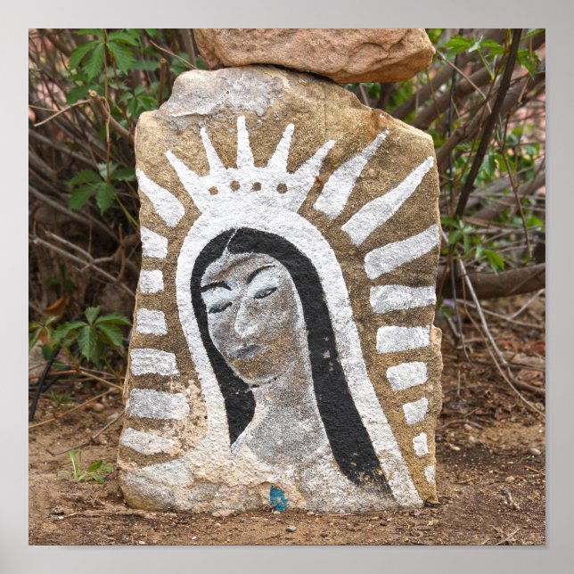 Unsere Dame von Guadalupe Rock Painting, Albuquerq Poster (Vorne)