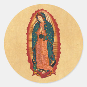 Unsere Dame von Guadalupe Runder Aufkleber