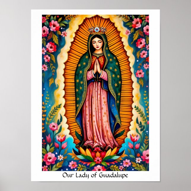 Unsere Dame von Guadalupe Schutzheilige von Mexiko Poster (Vorne)