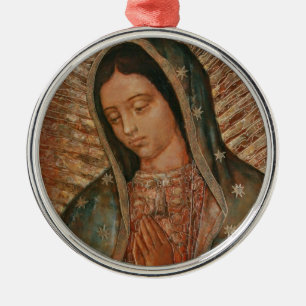 unsere Dame von Guadalupe Silbernes Ornament