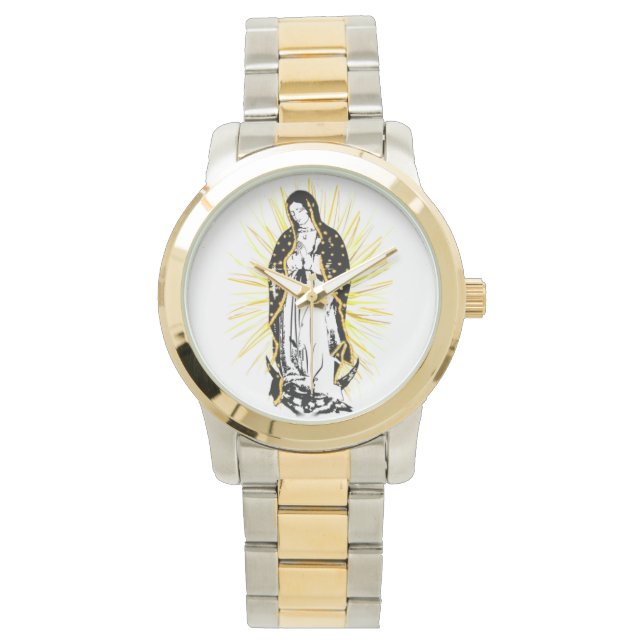 Unsere Dame von Guadalupe Uhr mit Strahlen (Vorderseite)