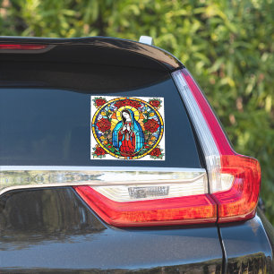 Unsere Dame von Guadalupe verkleidetes Glas Saint  Aufkleber