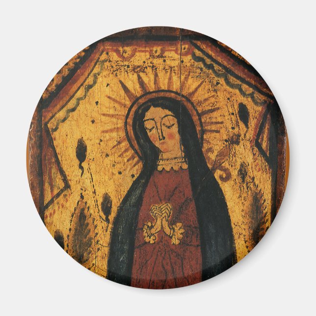 Unsere Dame von Guadalupe von Pedro Antonio Fresqu Magnet (Vorne)