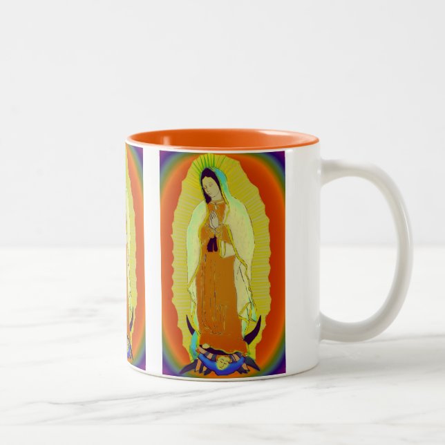 unsere Dame von Guadalupe Zweifarbige Tasse (Rechts)