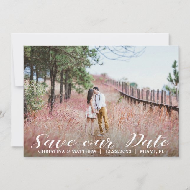 UNSERE DATE Wedding 4 FOTOS Collage Black gerettet Save The Date (Vorderseite)