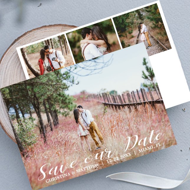 UNSERE DATE Wedding 4 FOTOS Collage White gerettet Save The Date (Von Creator hochgeladen)