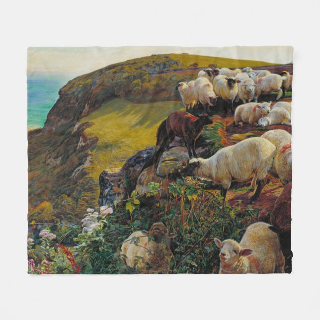 Unsere englische Küste oder Strayed Sheep William  Fleecedecke (Vorderseite (Horizontal))