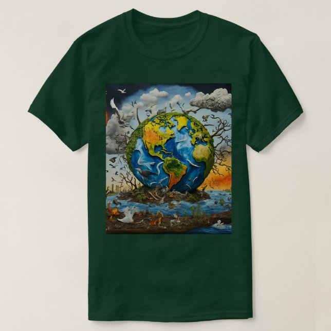 Unsere Erde aus dem T - Shirt der globalen Erwärmu (Design vorne)