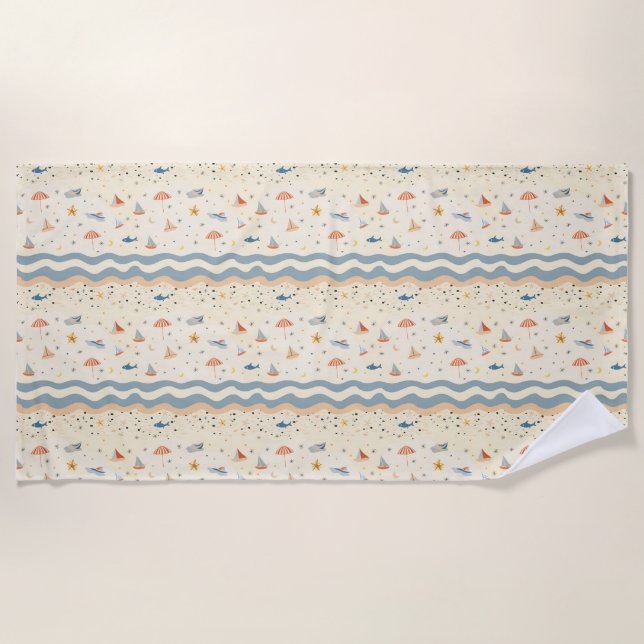 Unsere Erinnerungen des Ozeans werden sich fortset Strandtuch (Vorderseite)