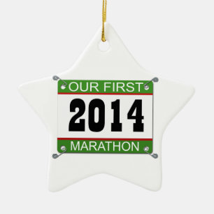 Unsere erste Marathon-Verzierung - 2014 Keramik Ornament