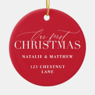 unsere erste neue Zuhause Keramik Ornament