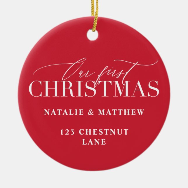 unsere erste neue Zuhause Keramik Ornament (Vorne)