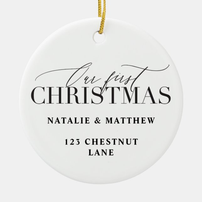 unsere erste neue Zuhause Keramik Ornament (Vorne)