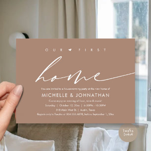 Unsere erste neue Zuhause, Party-Feier zum Thema H Einladung