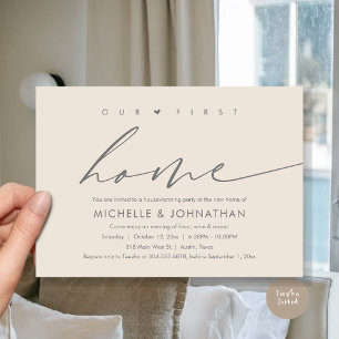 Unsere erste neue Zuhause, Party-Feier zum Thema H Einladung