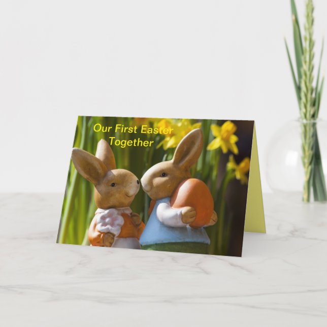 UNSERE ERSTE OSTE ZUSAMMEN BUNNY COUPLE KARTE (Vorderseite)