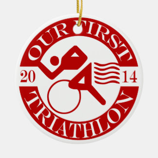 Unsere erste Triathlon-Verzierung - 2014 Keramik Ornament