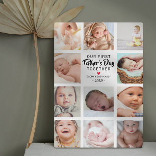 Unsere erste Vatertags-Foto-Collage-Plakette Fotoplatte