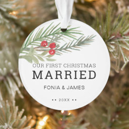 Unsere erste Verheiratete Weihnachtsgrün Ornament