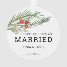 Unsere erste Verheiratete Weihnachtsgrün Ornament